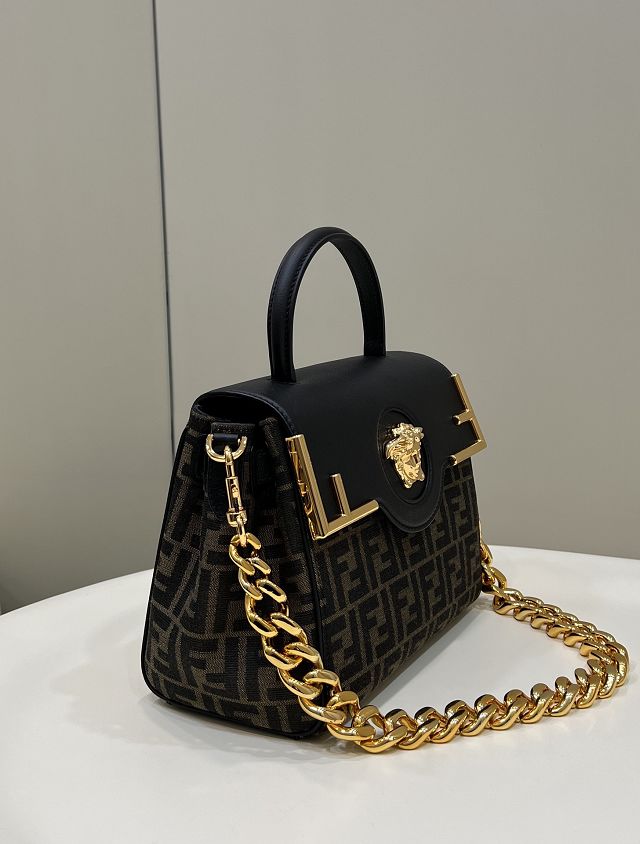 Fendi original fabric top handle bag 8BH156 black