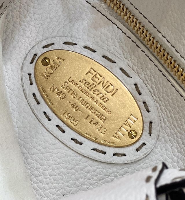 Fendi original grained calfskin medium peekaboo bag 8BN240-4 white