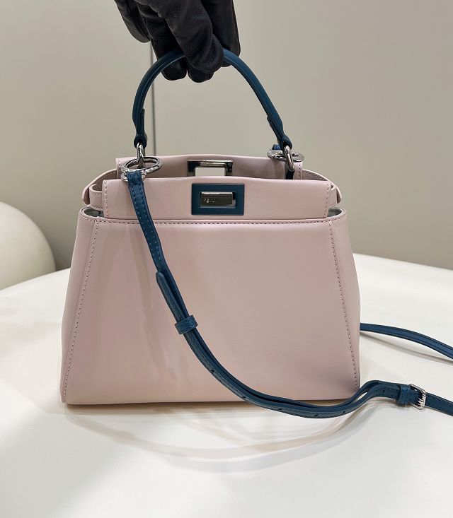 Fendi original lambskin small peekaboo bag 8BN244 pink&blue