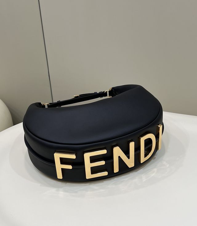 Fendi original calfskin medium fendigraphy bag 8BR799 black