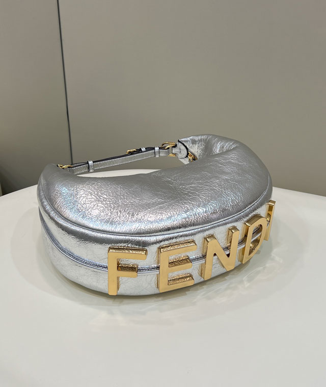 Fendi original calfskin medium fendigraphy bag 8BR799 silver