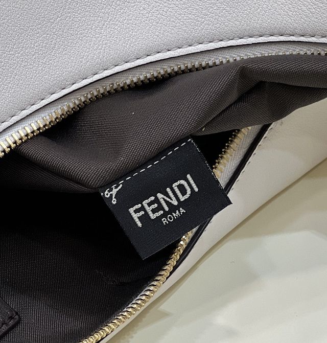 Fendi original calfskin medium fendigraphy bag 8BR799 white