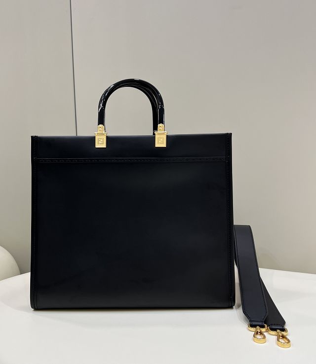 Fendi original calfskin medium sunshine shopper bag 8BH386 black