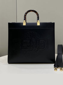 Fendi original calfskin medium sunshine shopper bag 8BH386 black