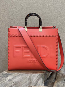 Fendi original calfskin medium sunshine shopper bag 8BH386 red