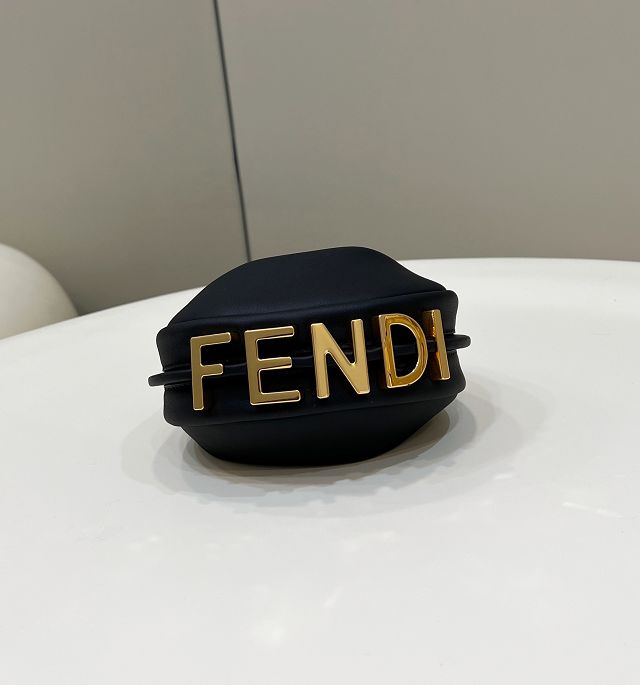 Fendi original calfskin nano fendigraphy bag 7AS089 black