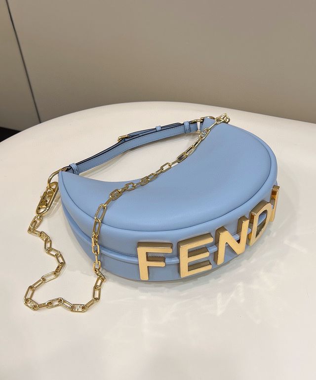 Fendi original calfskin small fendigraphy bag 8BR798 blue