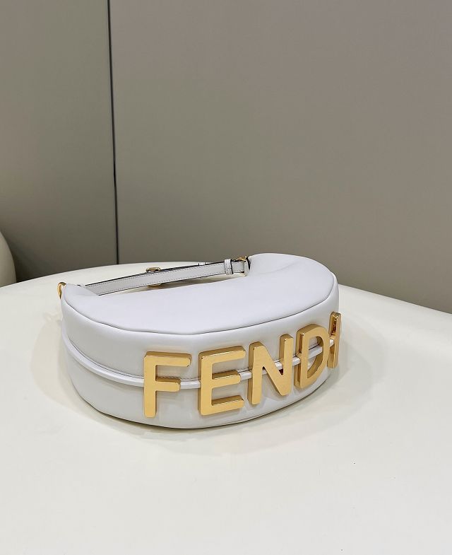 Fendi original calfskin small fendigraphy bag 8BR798 white