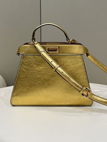 Fendi original calfskin small peekaboo ISeeU bag 8BN327 gold