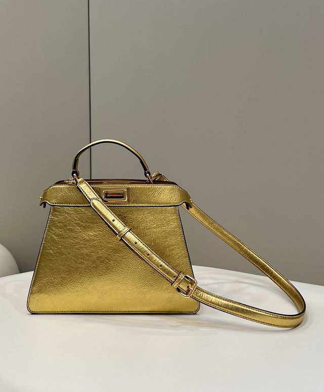 Fendi original calfskin small peekaboo ISeeU bag 8BN327 gold