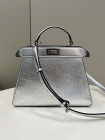 Fendi original calfskin small peekaboo ISeeU bag 8BN327 silver