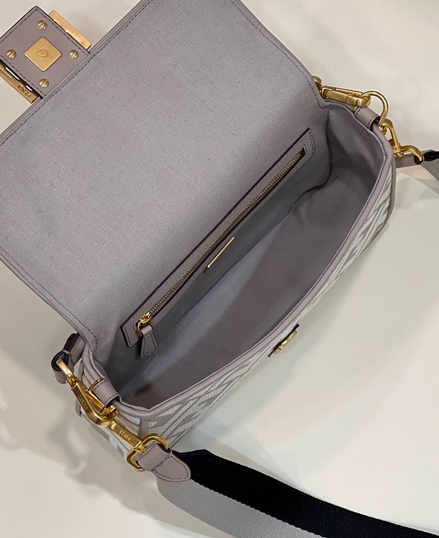 Fendi original canvas medium baguette bag 8BR600 grey