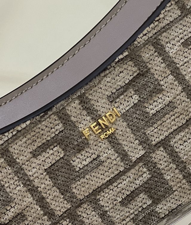 Fendi original fabric O-Lock swing pouch 8BS068 grey