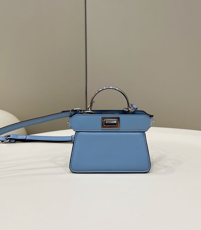 Fendi original lambskin nano peekaboo bag 7AS106 blue