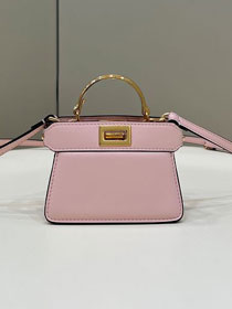 Fendi original lambskin nano peekaboo bag 7AS106 pink