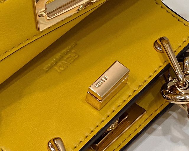 Fendi original lambskin nano peekaboo bag 7AS106 yellow