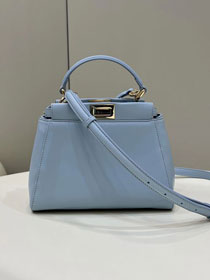 Fendi original lambskin small peekaboo bag 8BN244 sky blue