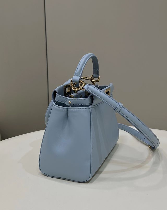 Fendi original lambskin small peekaboo bag 8BN244 sky blue