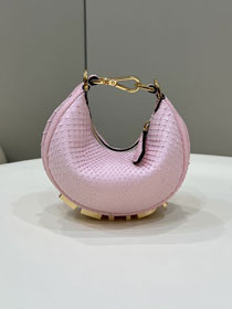 Fendi original python leather nano fendigraphy bag 7AS089 pink