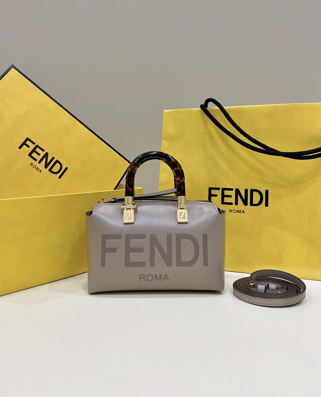 Fendi original calfskin mini by the way boston bag 8BS067 grey