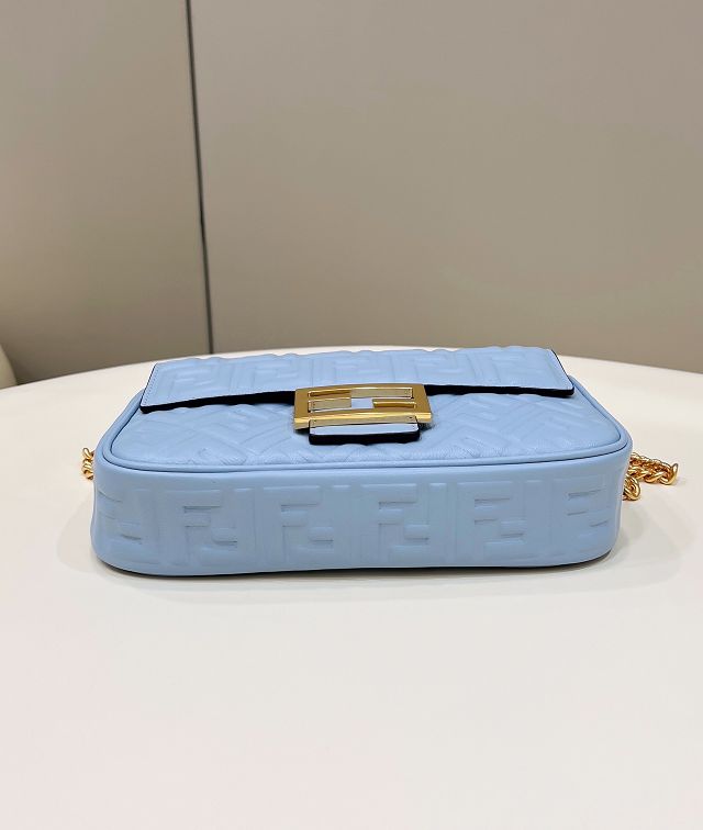 Fendi original lambskin chain baguette bag 8BR793 blue