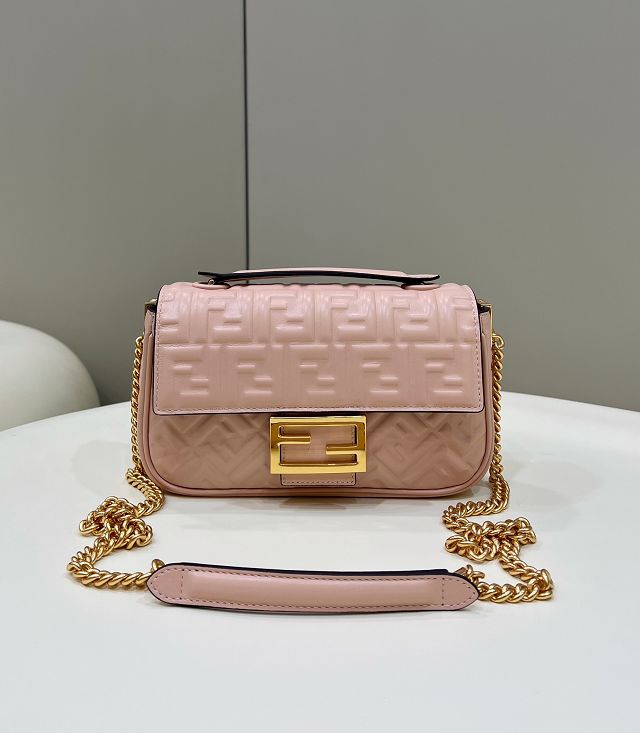 Fendi original lambskin chain baguette bag 8BR793 pink