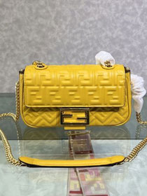 Fendi original lambskin chain baguette bag 8BR793 yellow