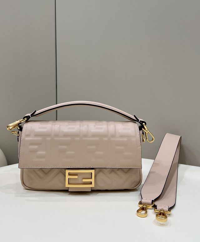 Fendi original lambskin medium baguette bag 8BR600 pale pink