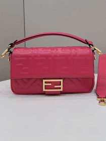 Fendi original lambskin medium baguette bag 8BR600 rose red