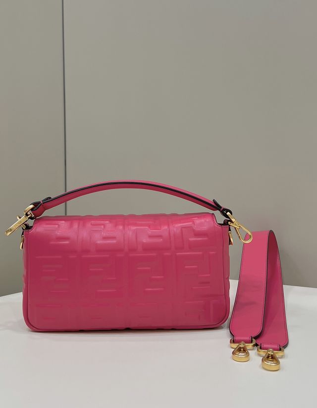 Fendi original lambskin medium baguette bag 8BR600 rose red