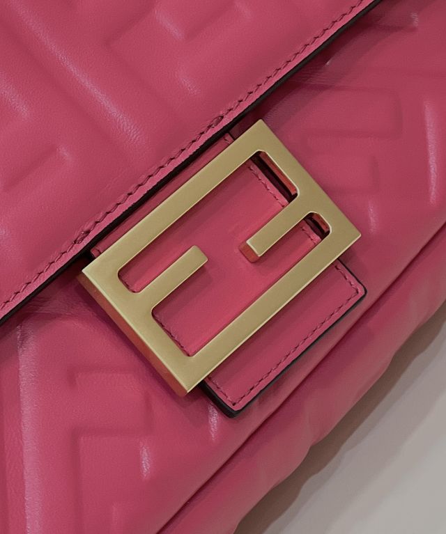 Fendi original lambskin medium baguette bag 8BR600 rose red