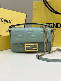 Fendi original lambskin mini baguette bag 8BS017 mint green