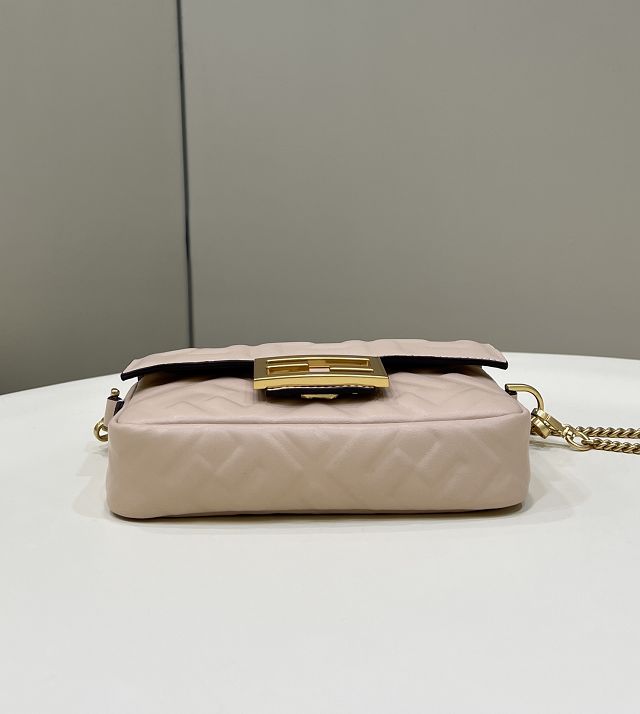 Fendi original lambskin mini baguette bag 8BS017 pale pink