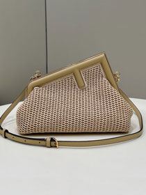 Fendi original raffia small first bag 8BP129 beige