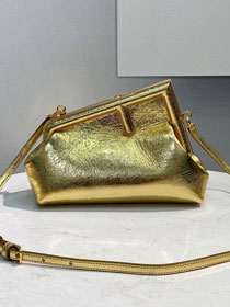 Fendi original lambskin small first bag 8BP129 gold