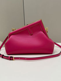 Fendi original lambskin small first bag 8BP129 rose red