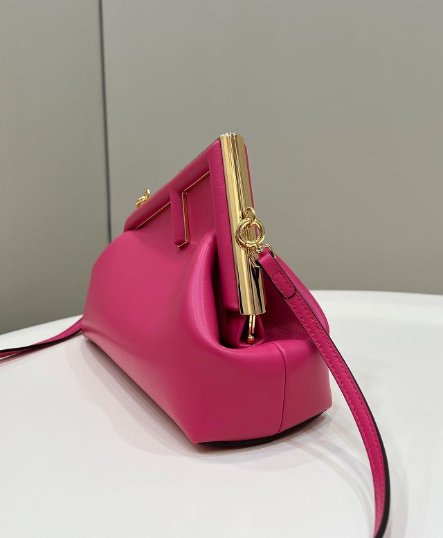 Fendi original lambskin small first bag 8BP129 rose red