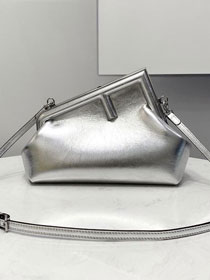 Fendi original lambskin small first bag 8BP129 silver