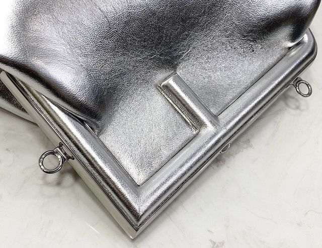 Fendi original lambskin small first bag 8BP129 silver