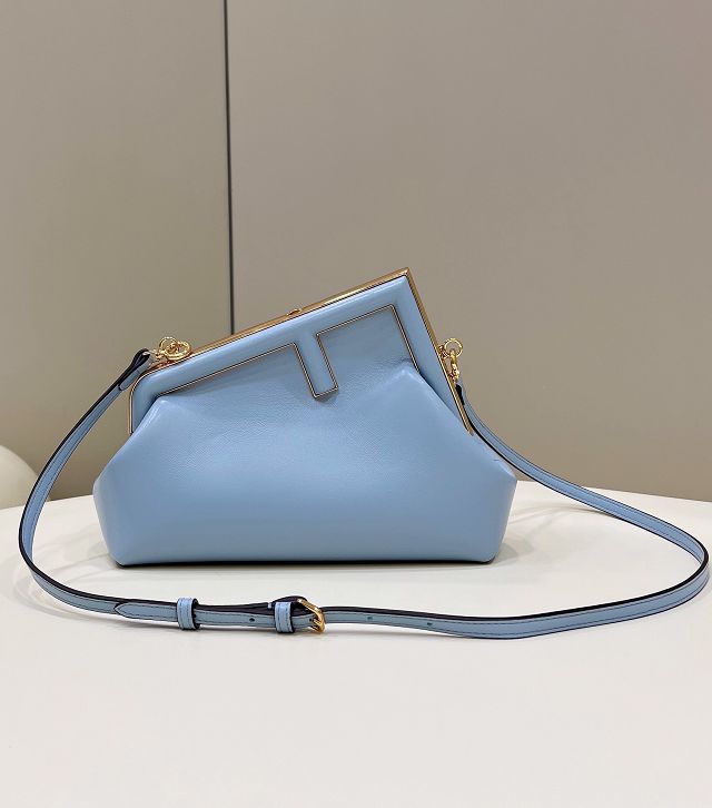 Fendi original lambskin small first bag 8BP129 blue