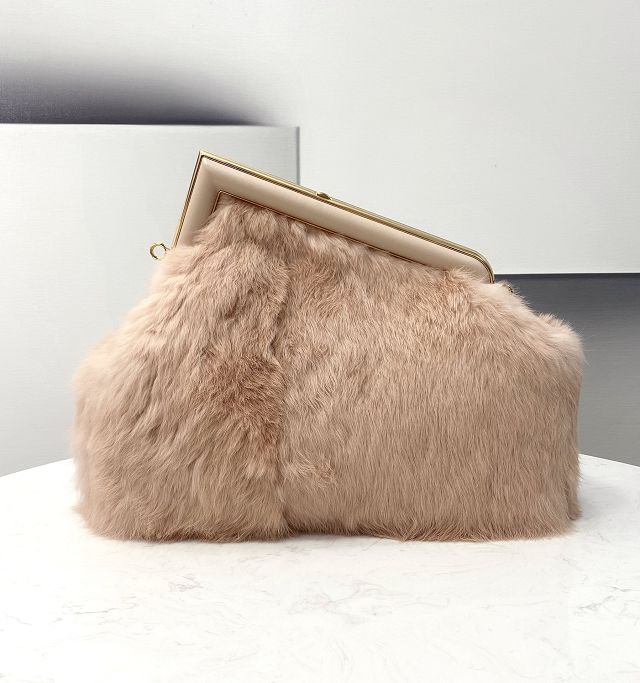 Fendi original mink fur medium first bag 8BP127 apricot