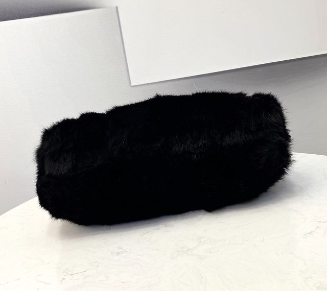 Fendi original mink fur medium first bag 8BP127 black