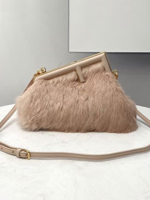 Fendi original mink fur small first bag 8BP129 apricot