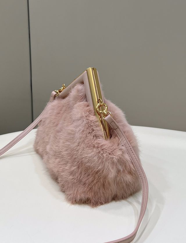 Fendi original mink fur small first bag 8BP129 pink