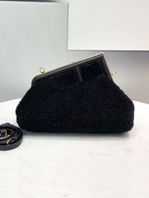 Fendi original sheepskin small first bag 8BP129 black