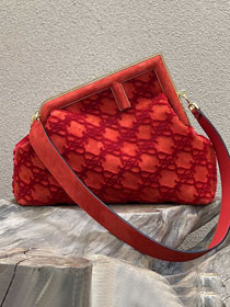 Fendi original suede medium first bag 8BP127 red