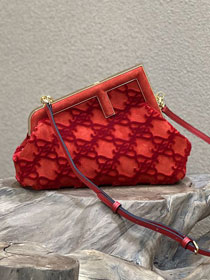 Fendi original suede small first bag 8BP129 red
