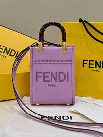 Fendi original calfskin mini sunshine shopper bag 8BS051 purple