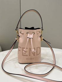 Fendi original calfskin small mon tresor bucket bag 8BS010 light pink