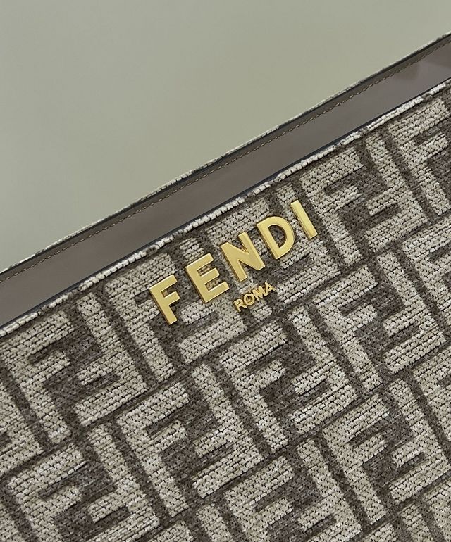 Fendi original fabric o-lock hobo bag 8BS068 grey